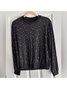 Black Star Patterned Pullover Sweater Women’s Medium